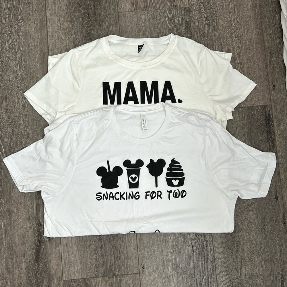 Mama Maternity Tee Shirts Disney, Bundle / Lot of 2